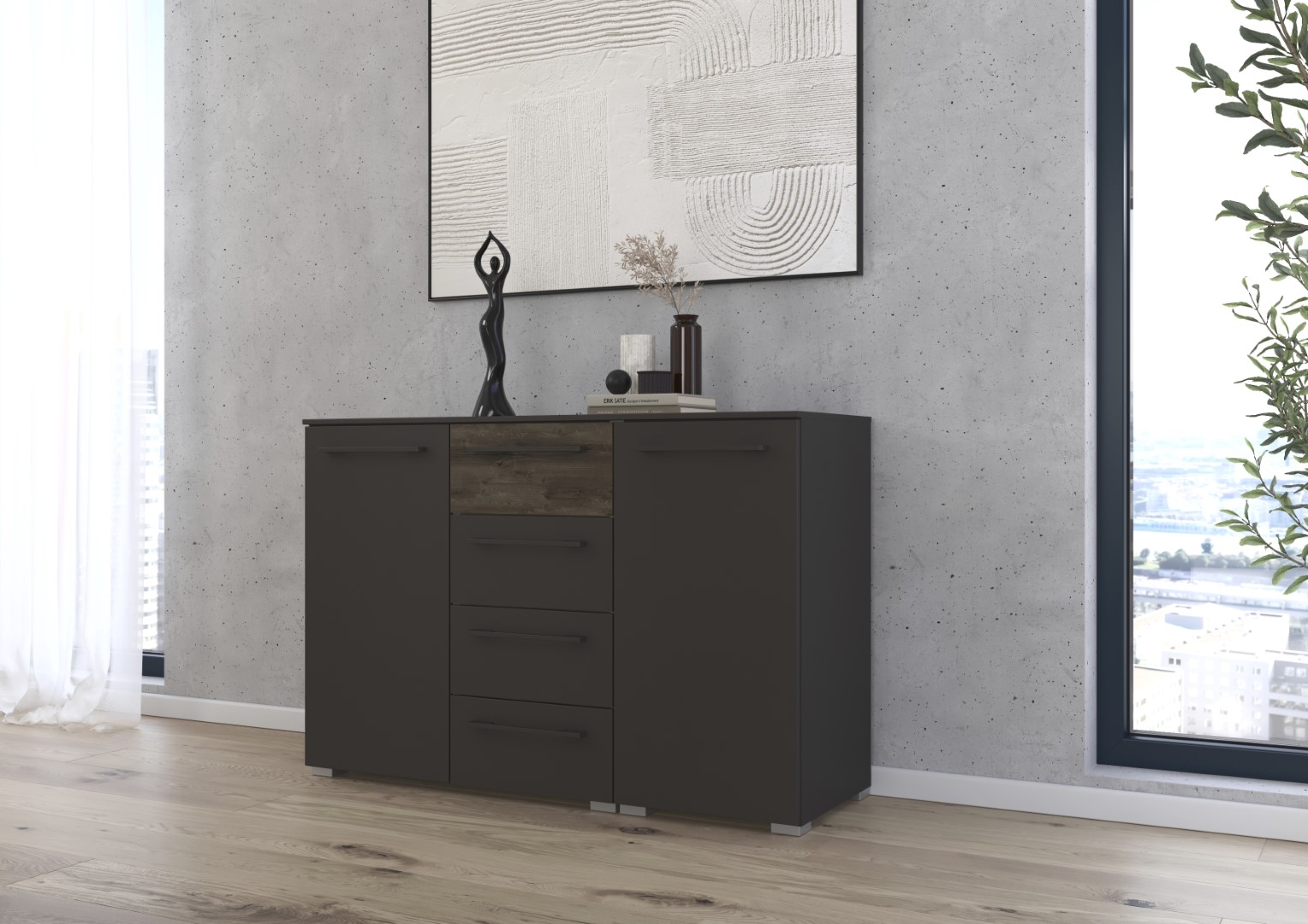 Kommode Luana graphit Holzwerkstoff