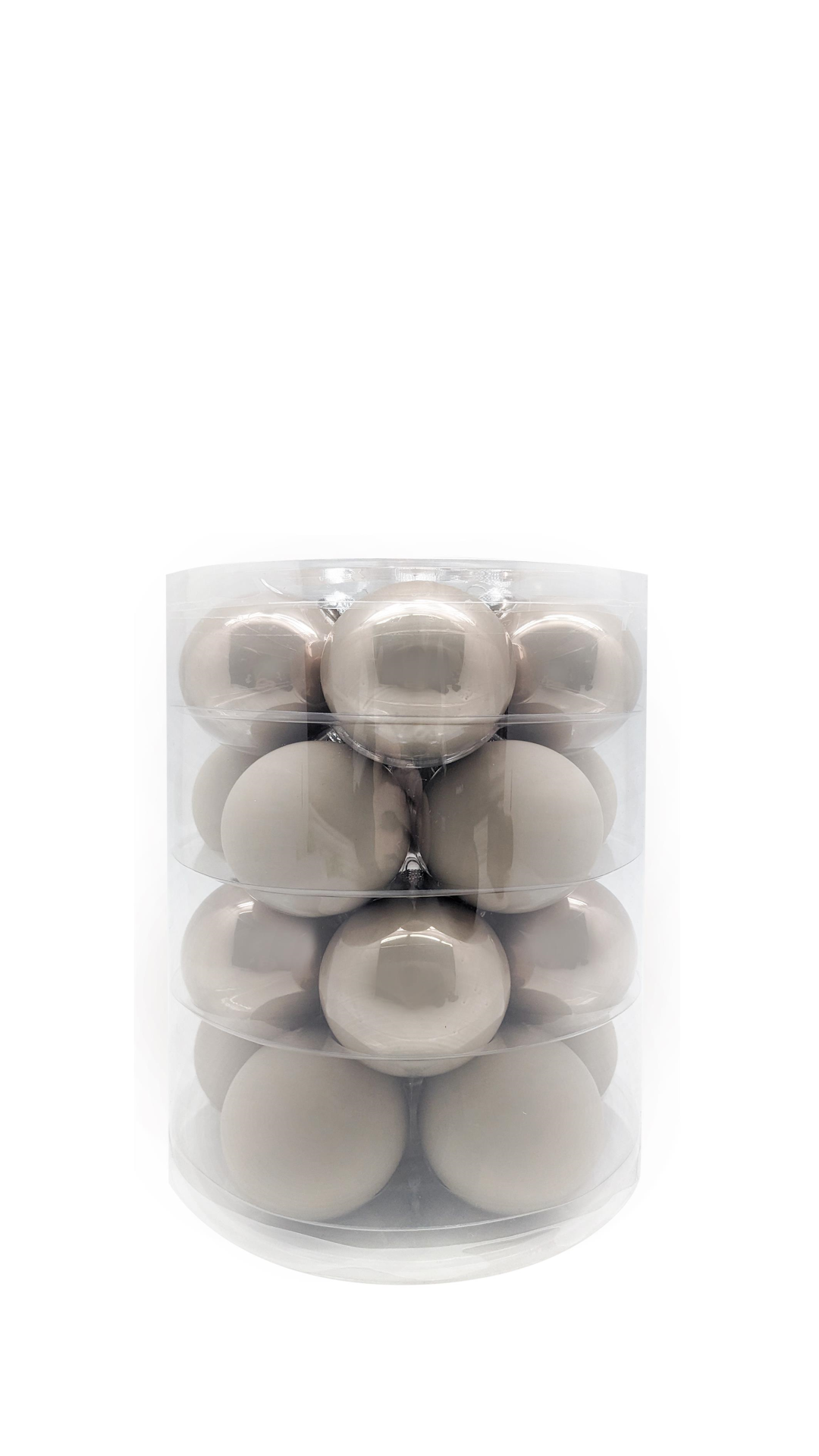 Weihnachtskugelset Fine Alabaster beige Glas