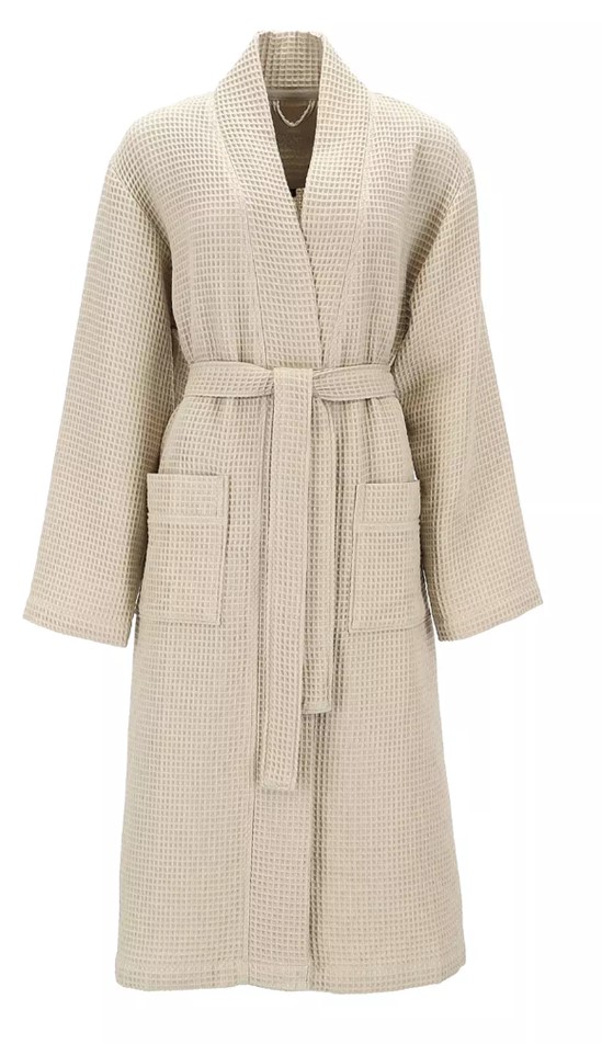 Bademantel Siam beige S Textil Frottee