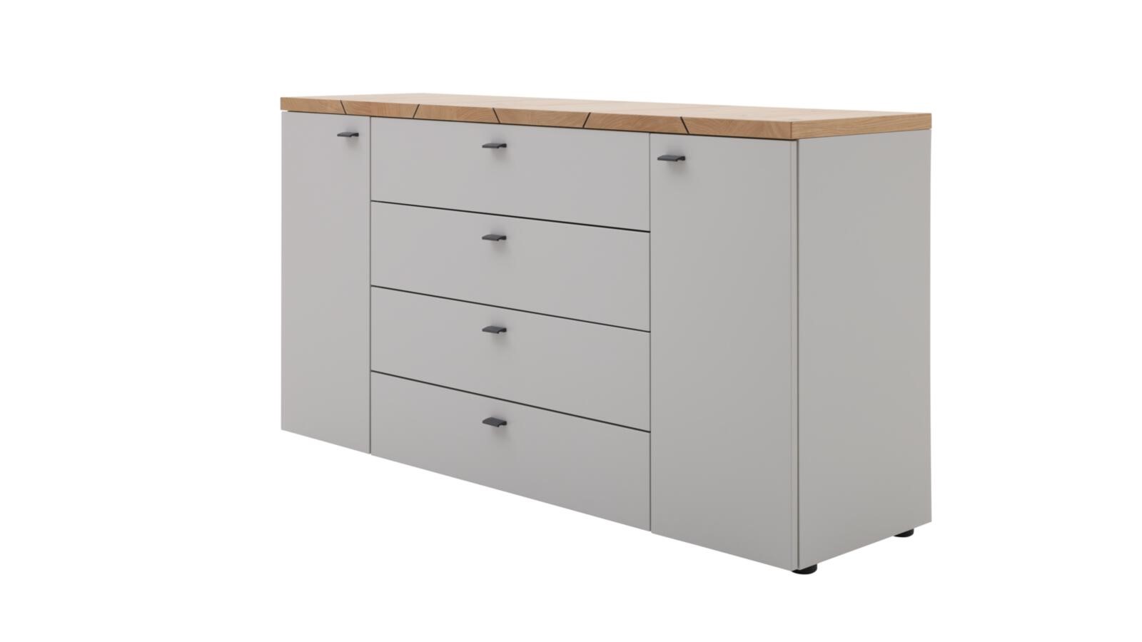 Kommode Interliving 1030 Wildeiche lichtgrau
