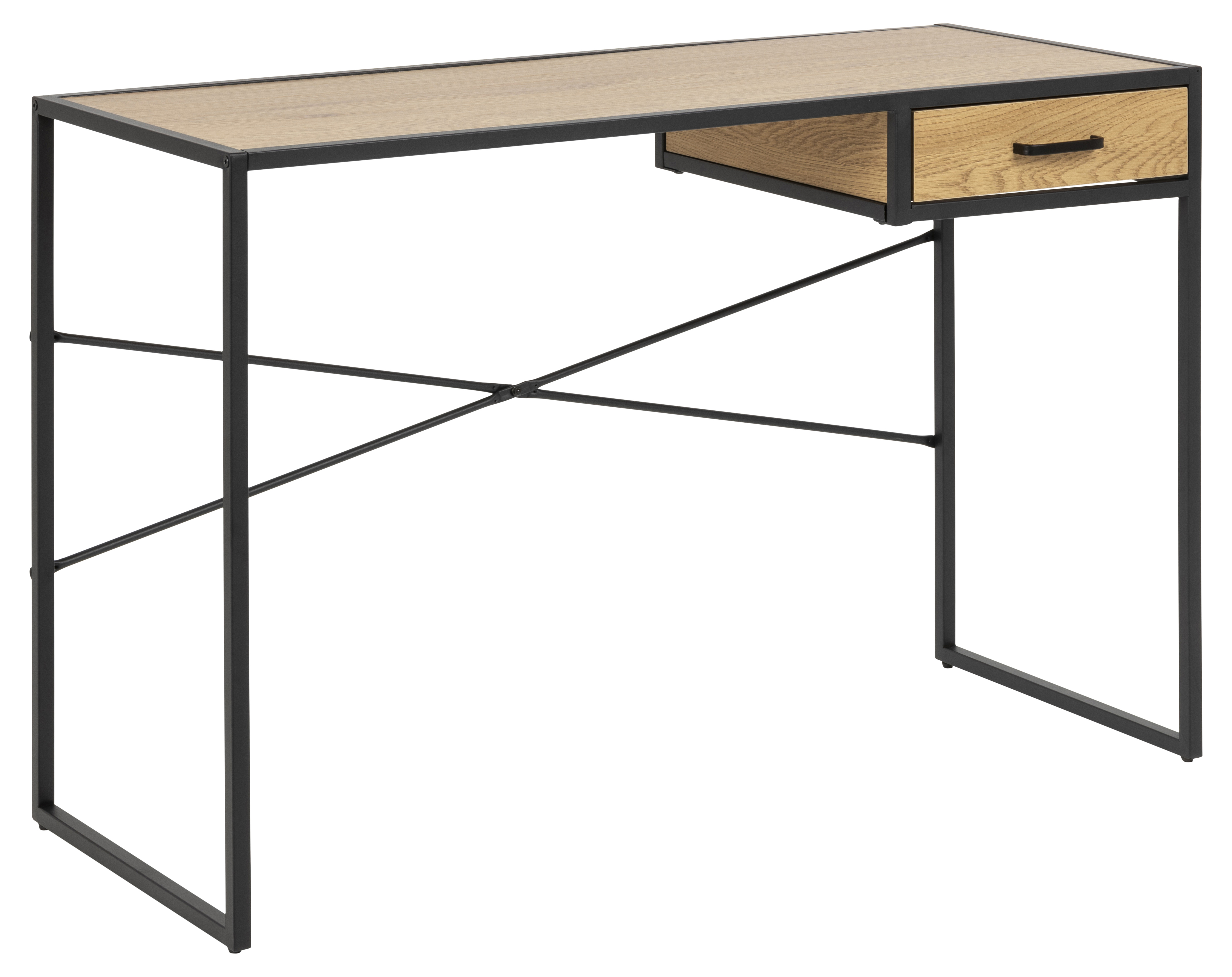 Schreibtisch Seaford braun schwarz Wildeiche