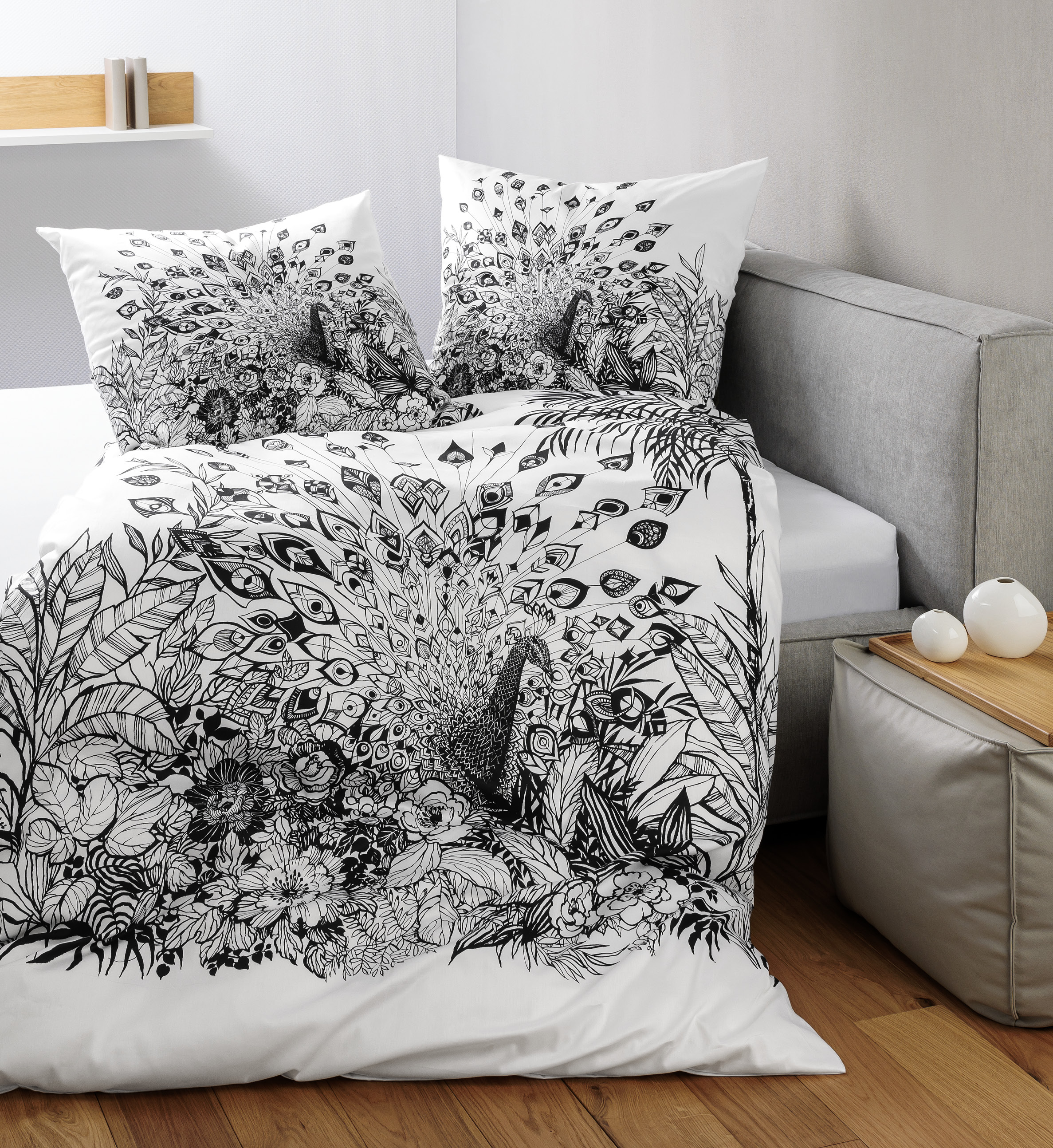 Biancheria da letto arte moderna S testo bianco nero stile