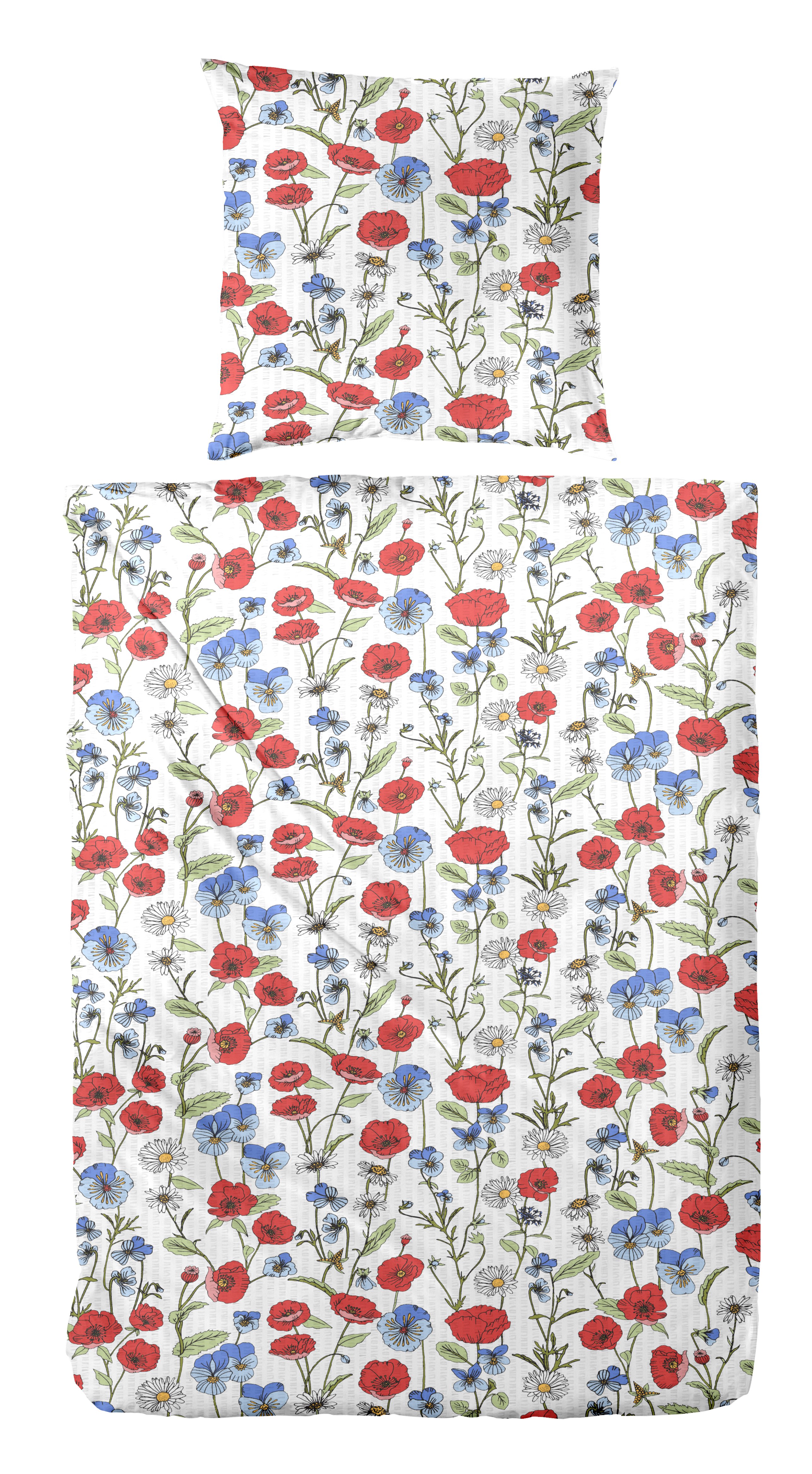 Biancheria da letto in seersucker di cotone multicolore