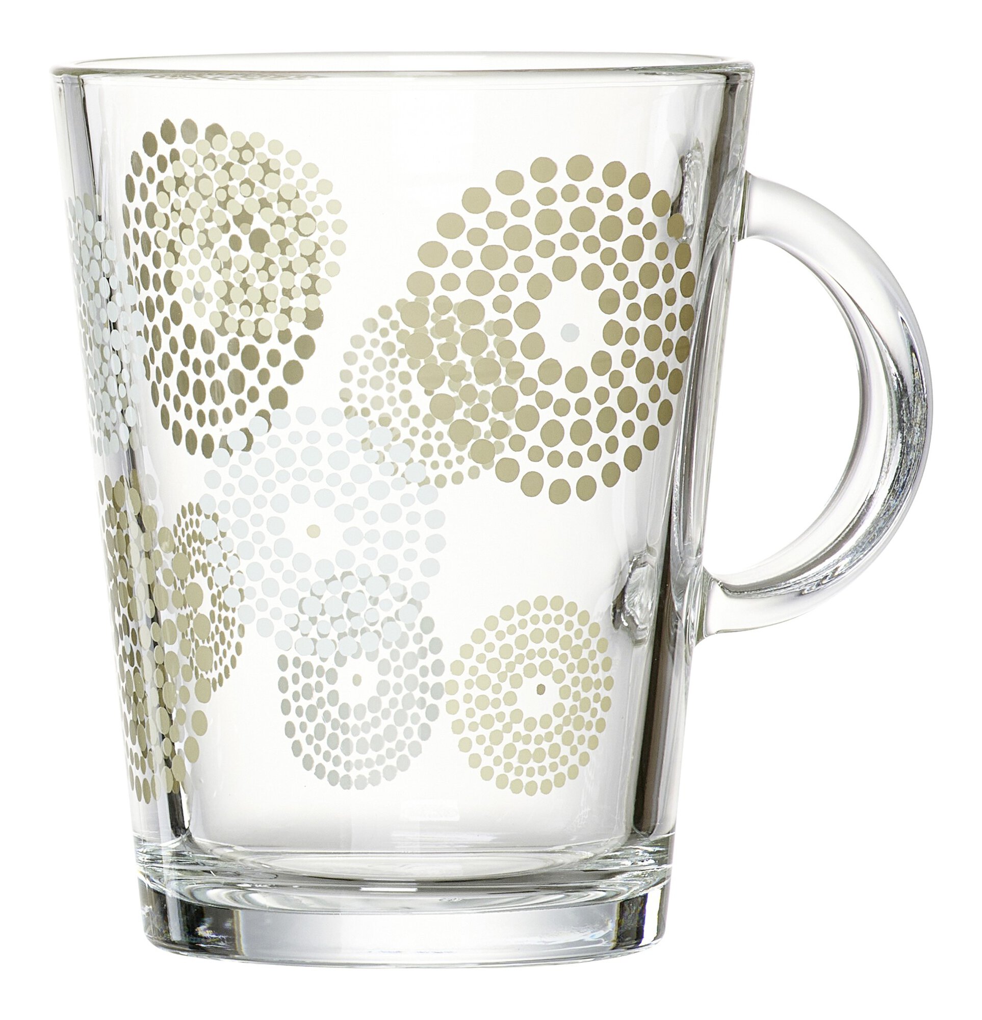 Henkelbecher STANDARD Klar|Beige|Weiß Temperglas