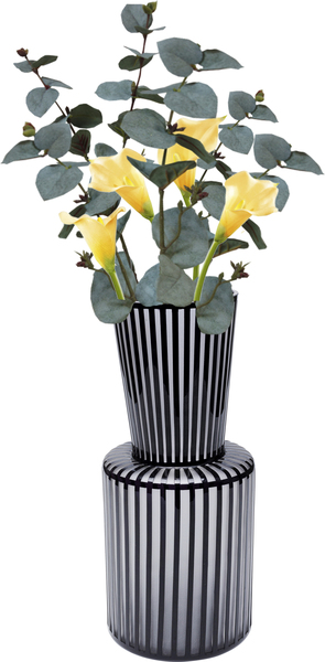 Vase Roulette schwarz weiß Glas