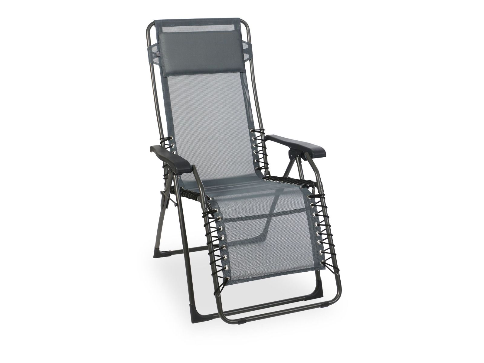 Outdoor Relaxliege Oasi grau Textilene Stahl