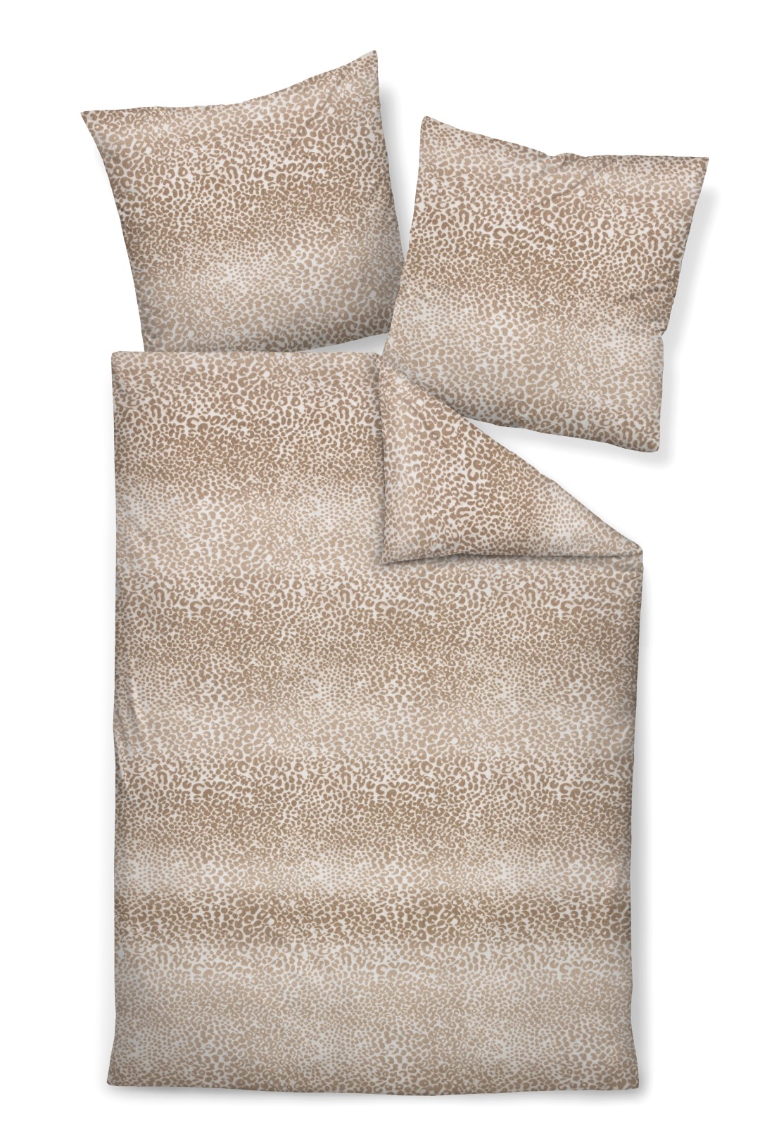 Bettwäsche Davos beige braun Baumwolle | 60 x 80 + 155 x 220 cm