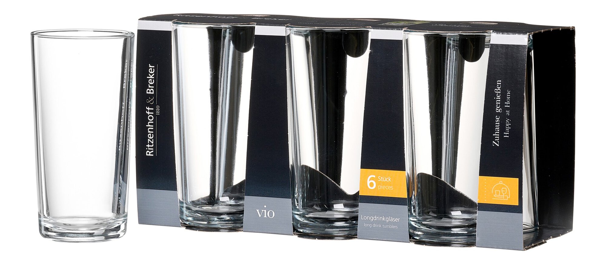 Longdrinkgläser STANDARD Klar Kalk-Soda-Glas