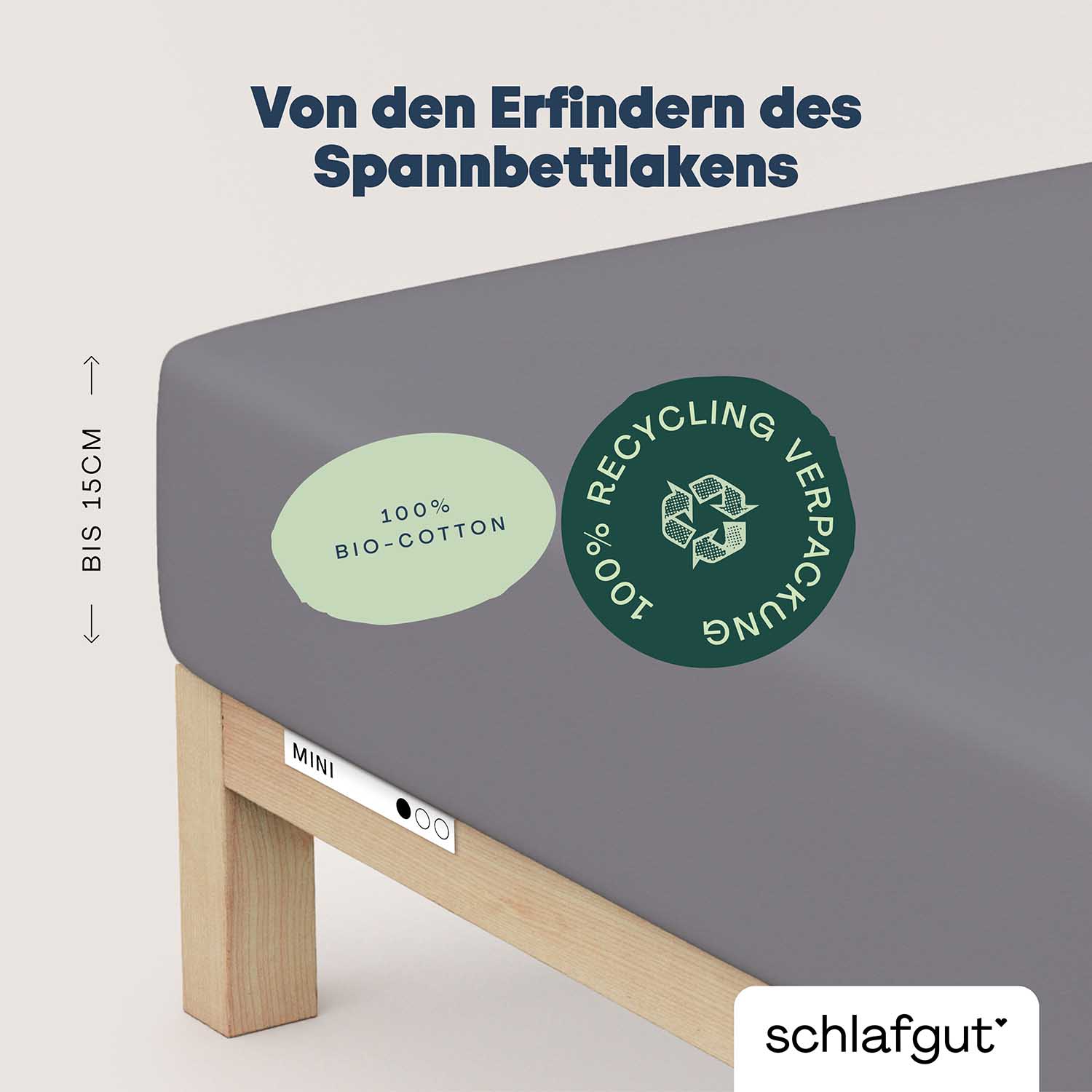 Spannbettlaken Casual  grau Jersey