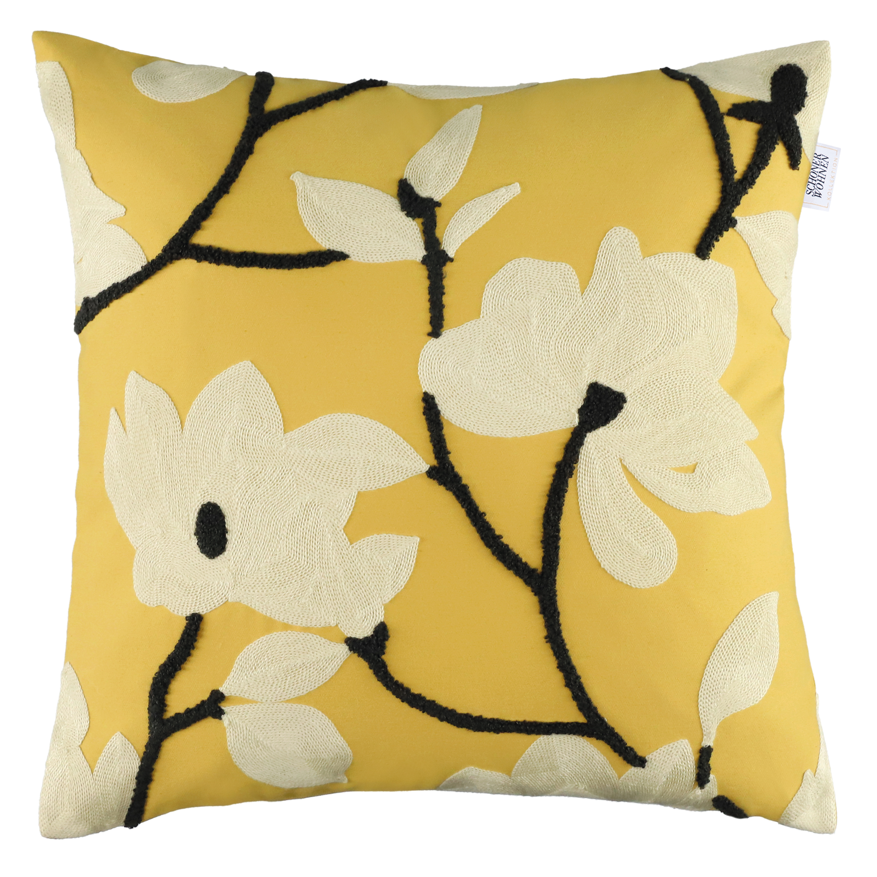 Copricuscino Fleur giallo in tessuto