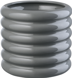 Übertopf Loopy grau Steingut