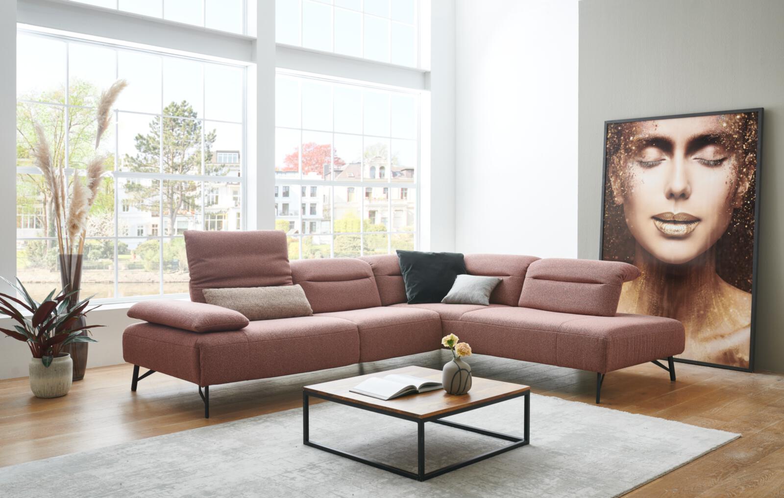 Couchgarnitur Signa braun Stoff