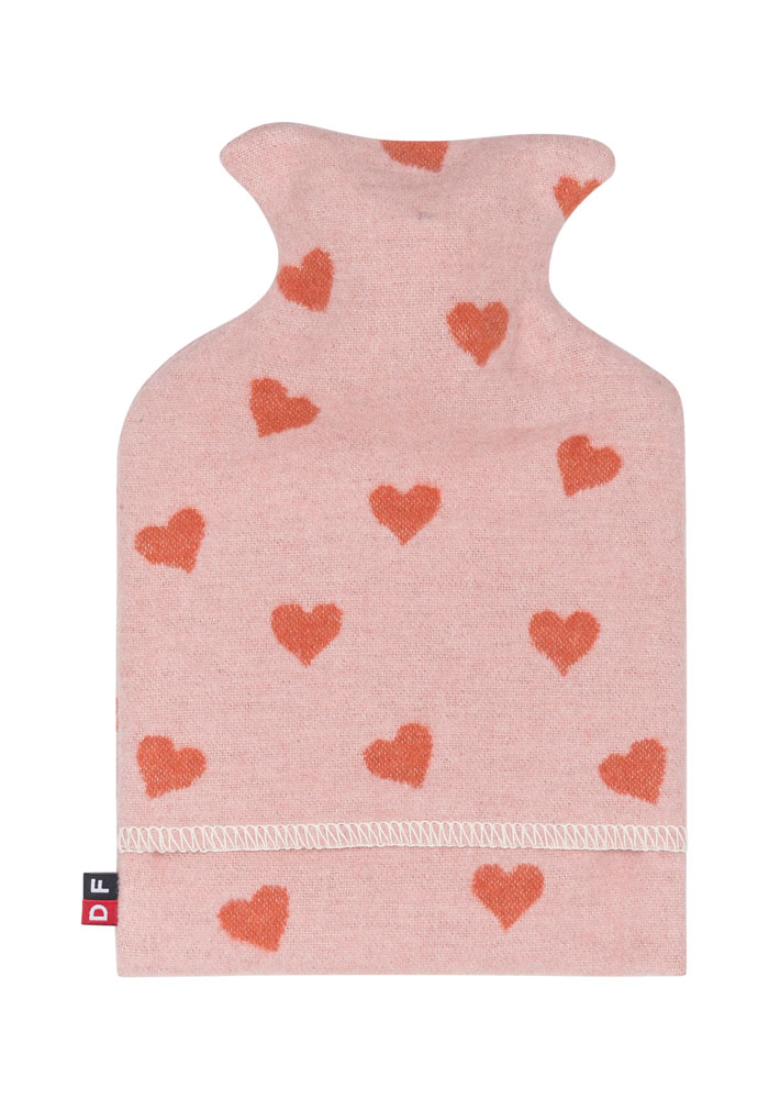 Cuori di borraccia per bambini rosa in cotone e viscosa
