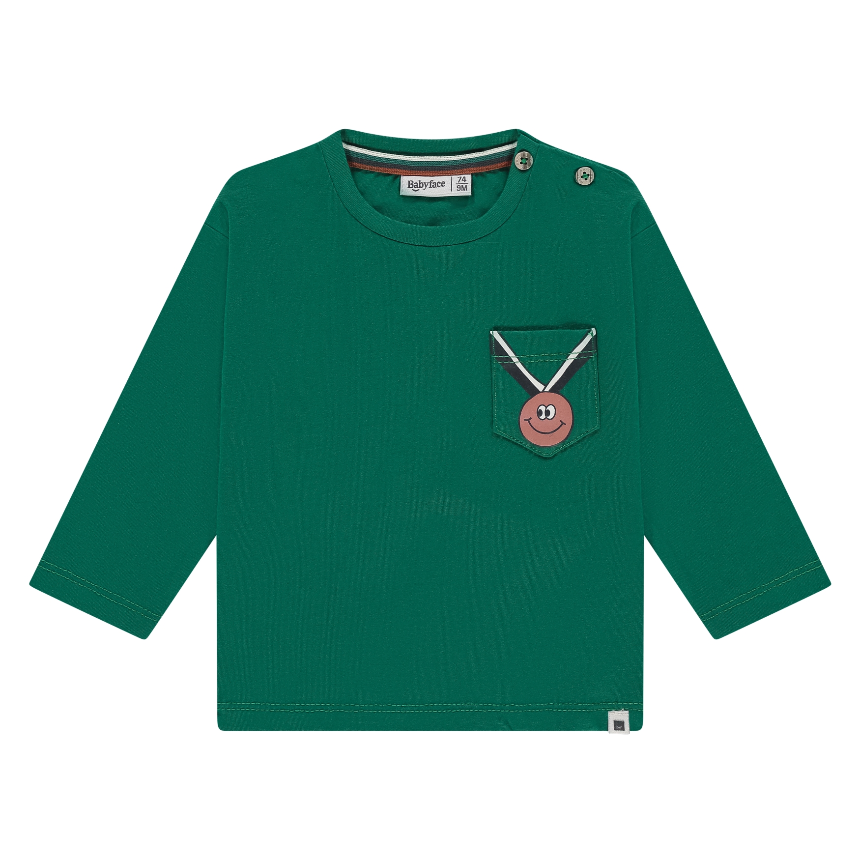 Camicia a maniche lunghe babyface verde cotone elastan
