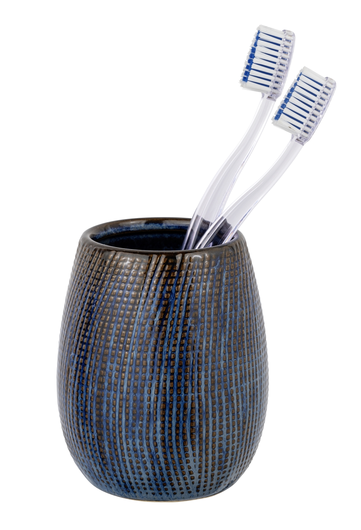 Bicchiere per spazzolino da denti in ceramica marrone Ronta