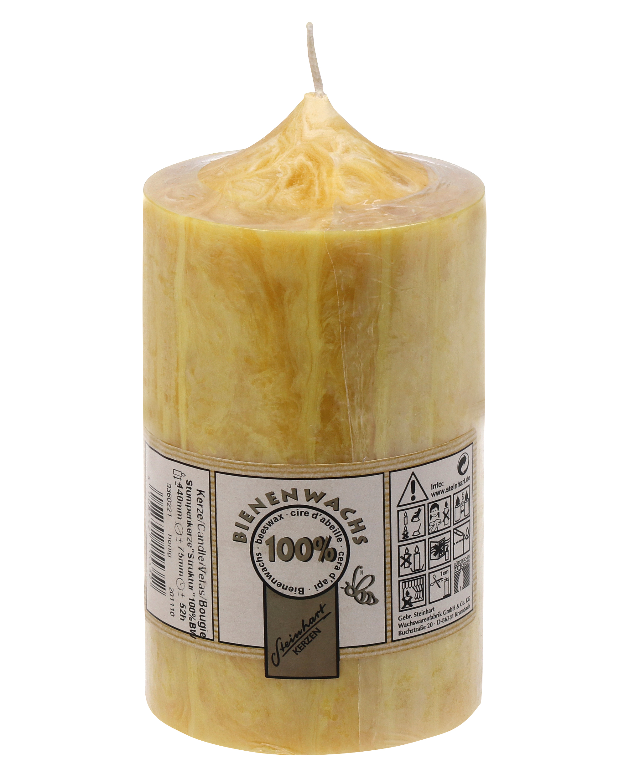 Kerze Bienenwachs Orange Wachs