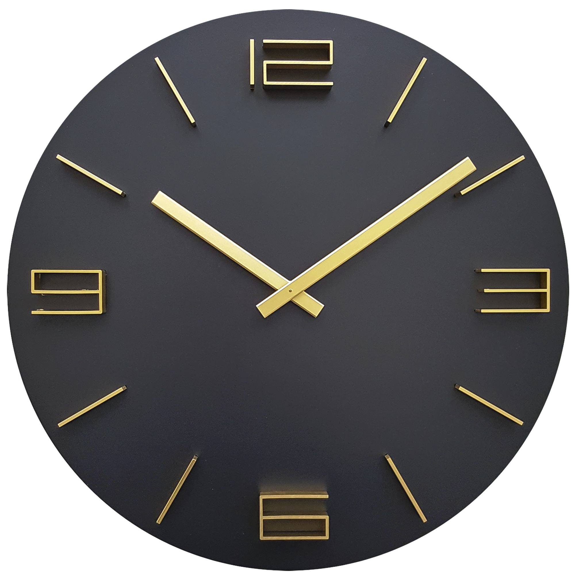 Wanduhr Gera schwarz gold Holz