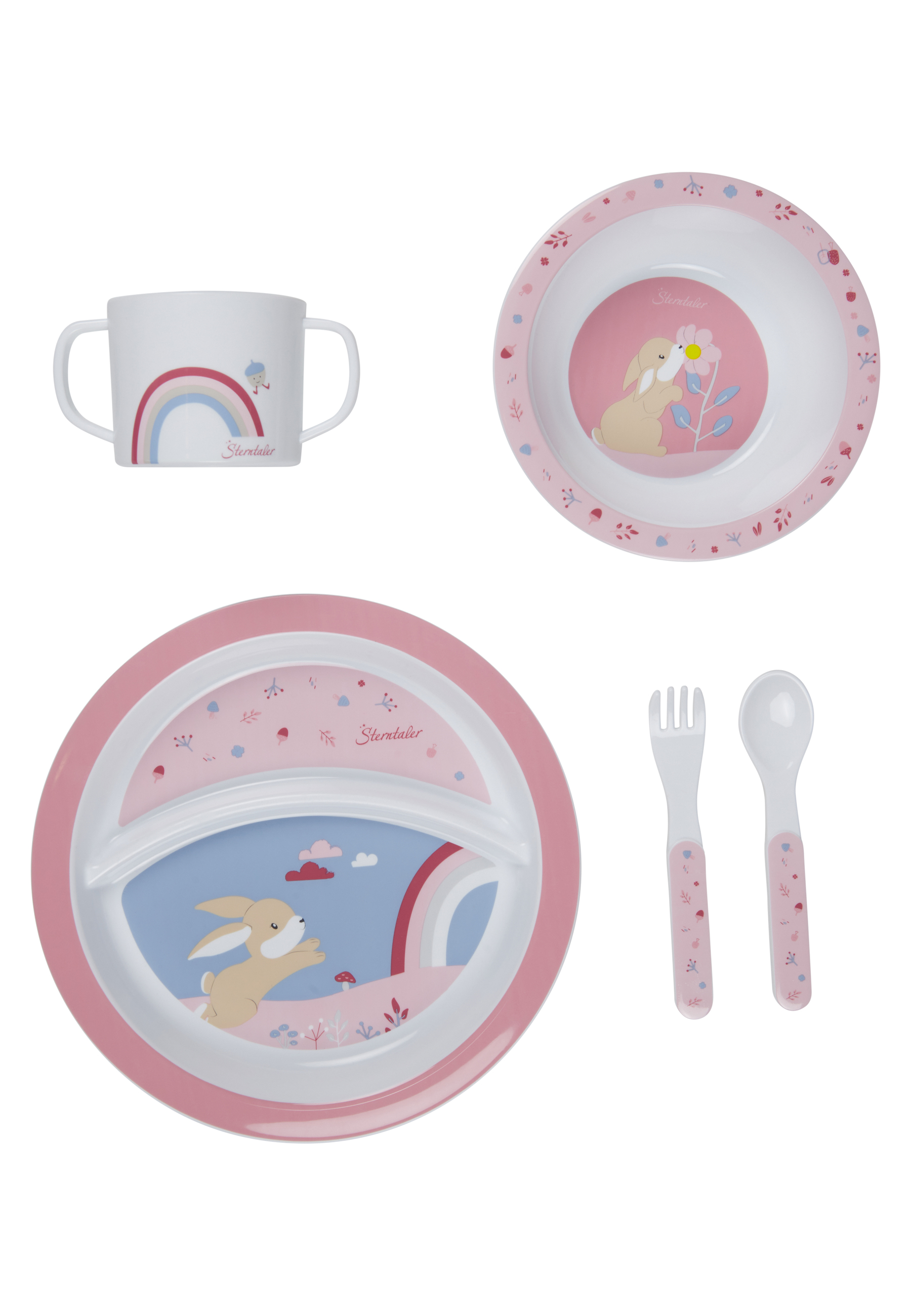 Geschirrset Hanni rosa Polypropylen