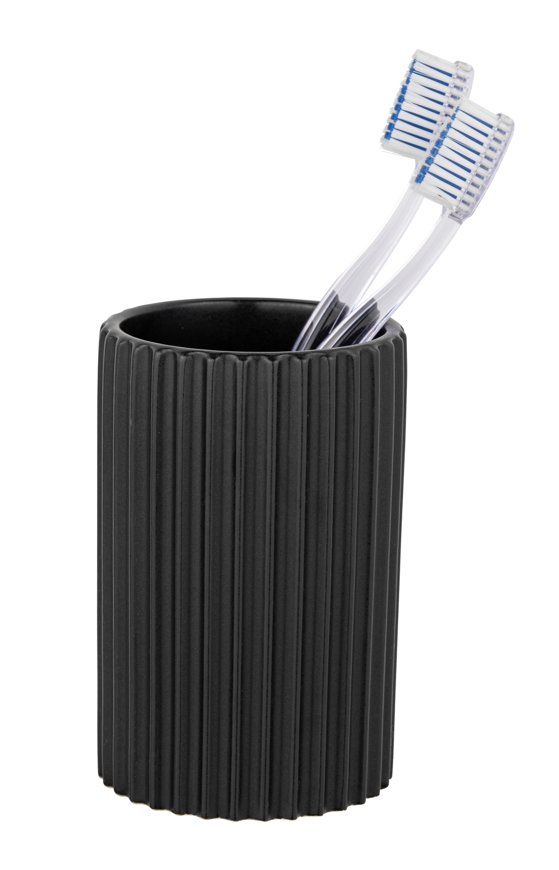 Bicchiere per spazzolini da denti in ceramica nera Soliera