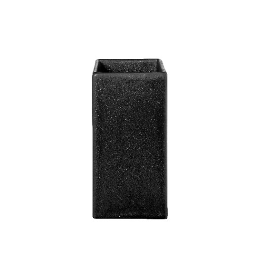 Vase Quadro schwarz matt Steingut