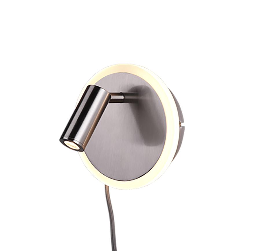 Wandleuchte Jordan  Nickel matt Metall