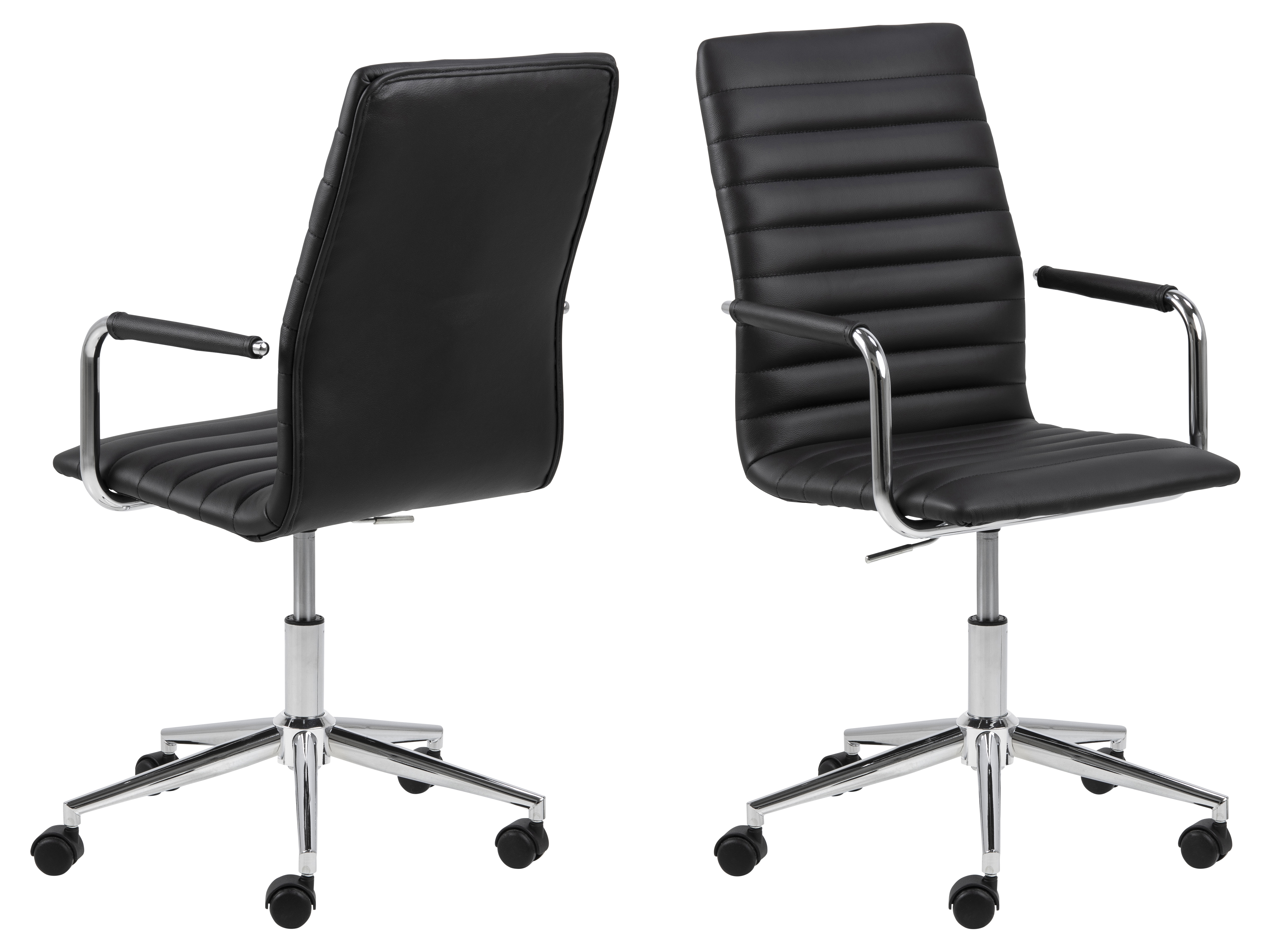 Schreibtischstuhl Winslow schwarz Leder