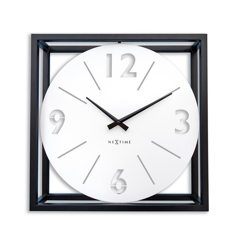 Wanduhr Time Frame schwarz weiß Metall Glas