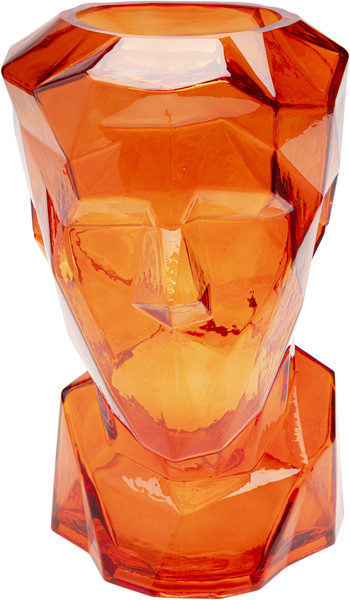 Vaso Prismaface in vetro arancione