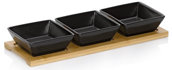Schalen-Set Philipa schwarz Porzellan