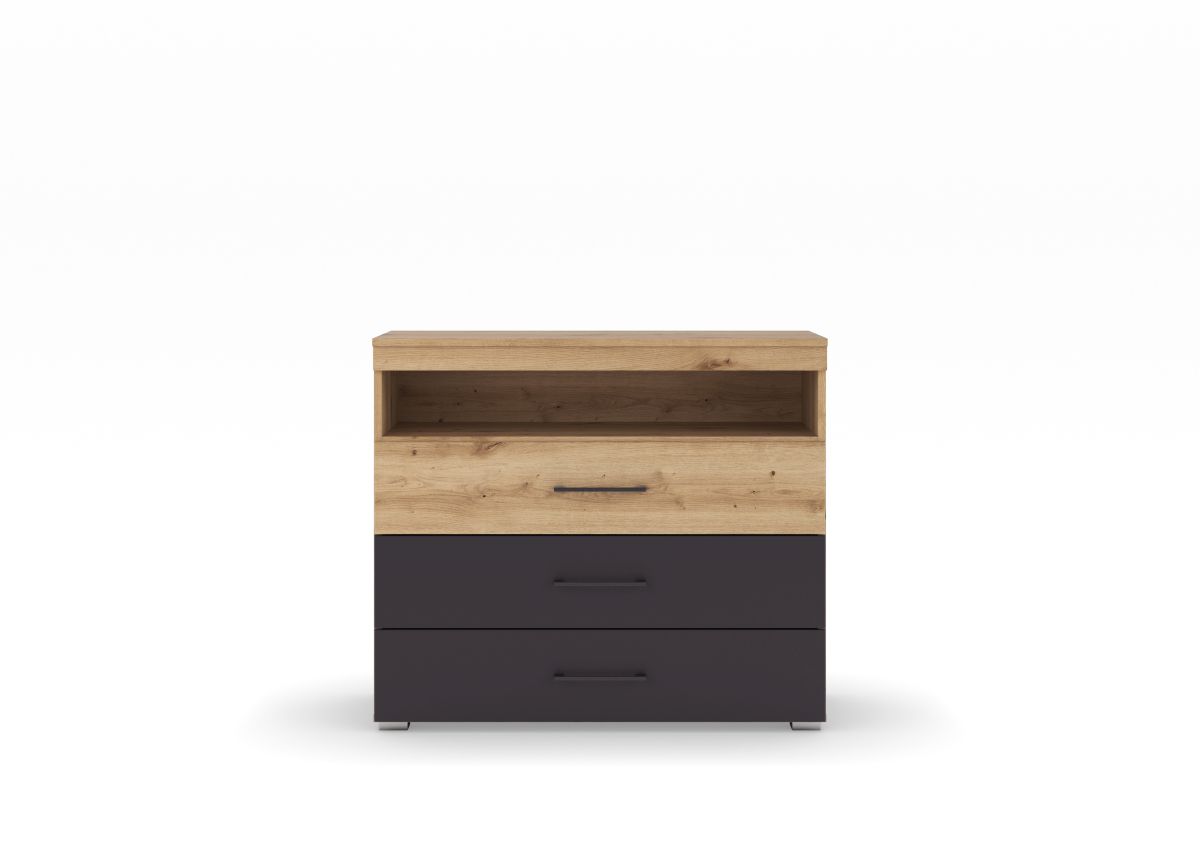 Kommode Bilbao-Extra grau metallic Holzwerkstoff