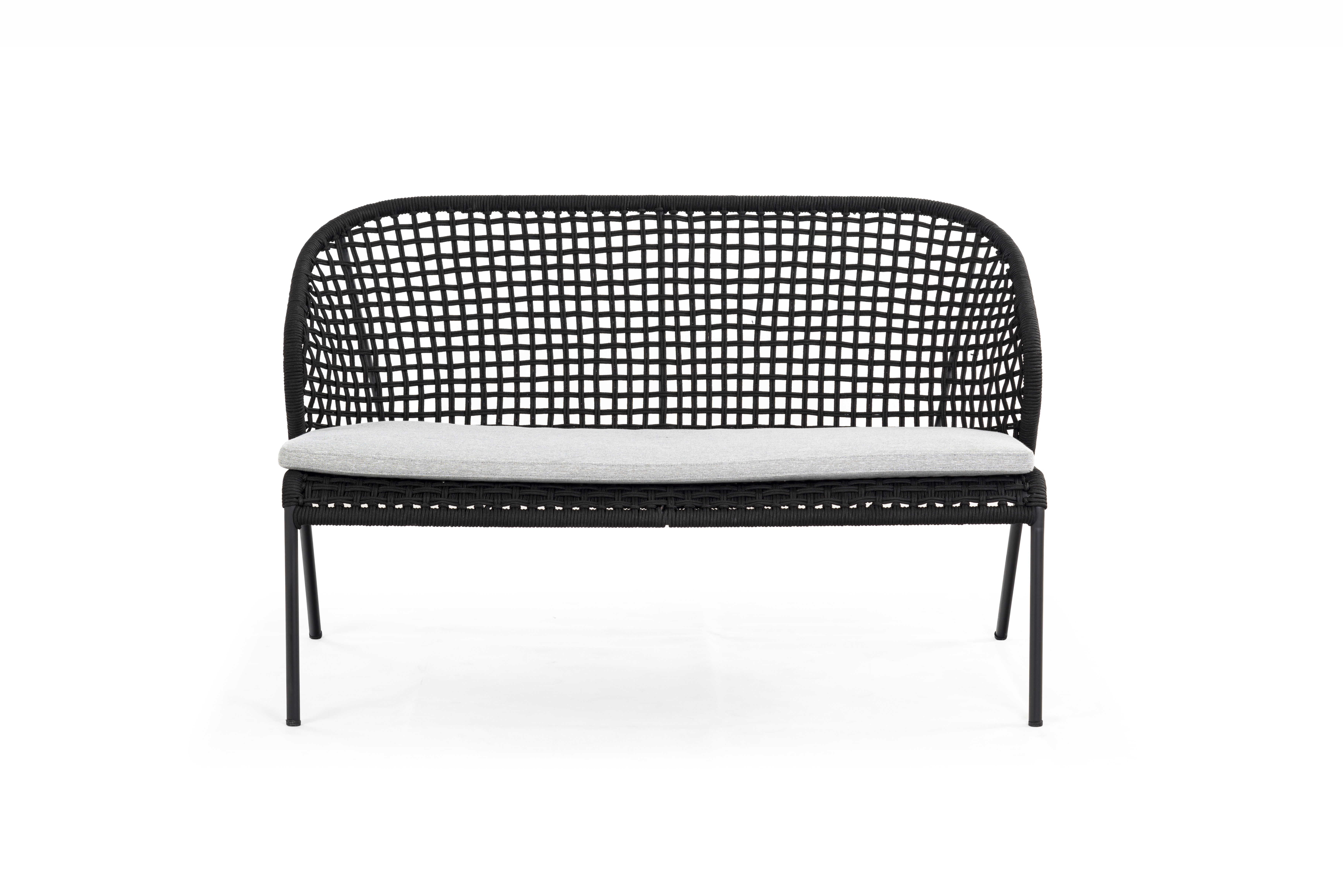 Outdoor Loungesofa Loop grau schwarz Stahl Stoff