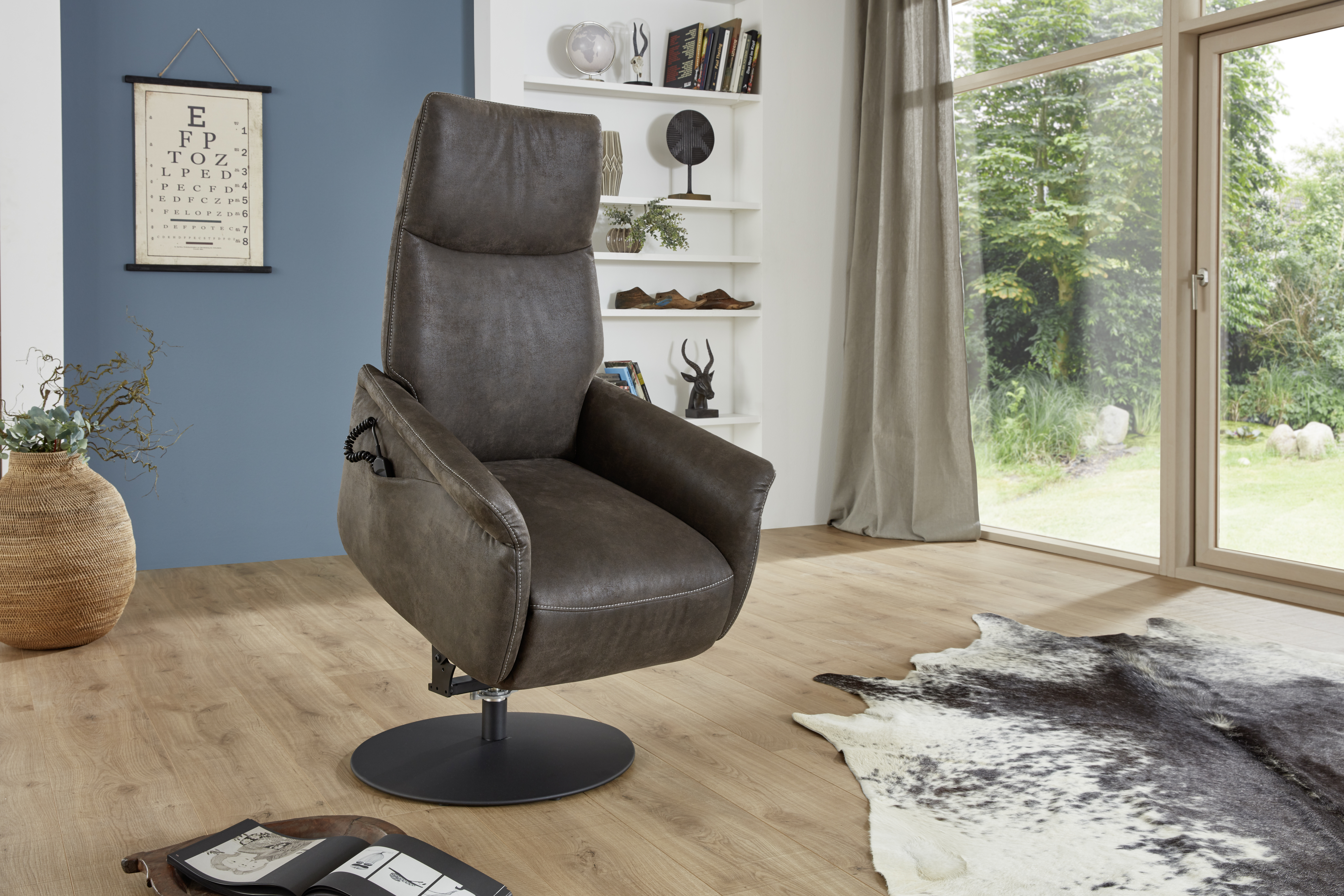 Relaxsessel 9061 braun Stoff