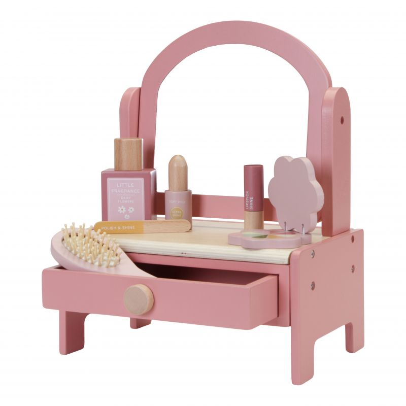Schminktisch Little Dutch rosa Holz Glas
