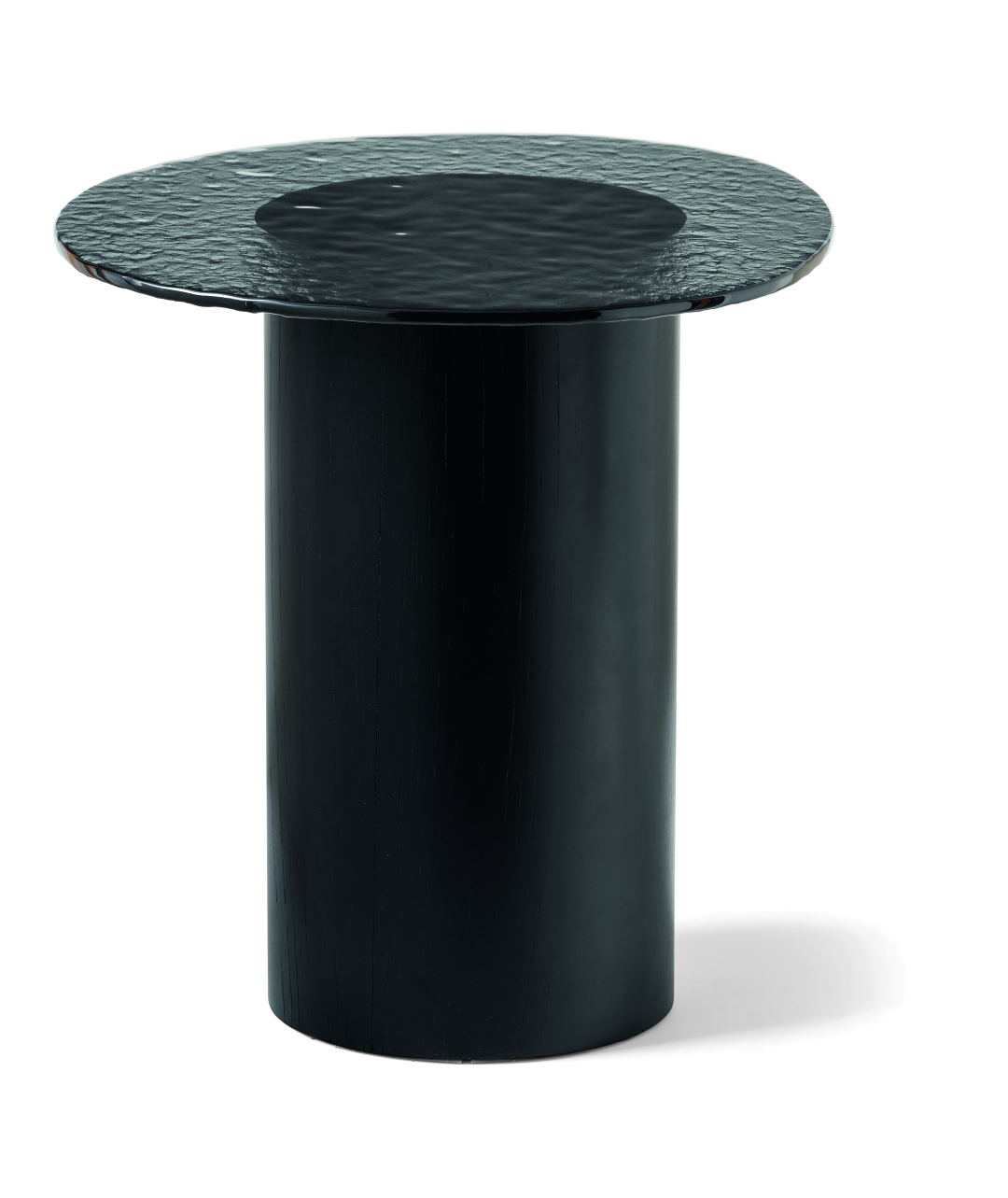 Couchtisch Mushroom grau schwarz Holz Glas