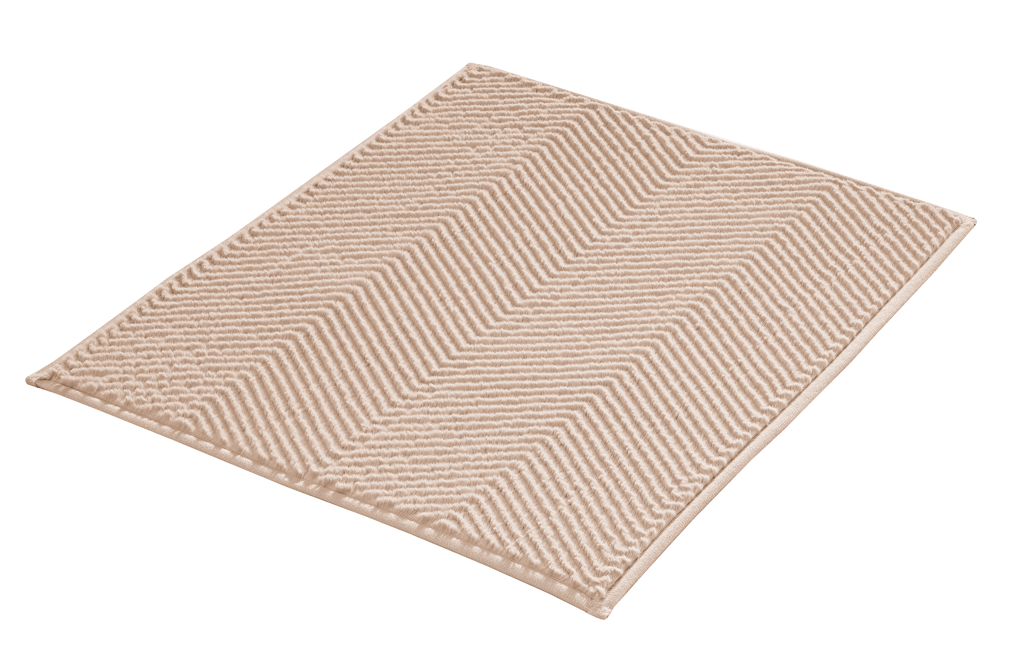 Tappeto da bagno Zigzag sabbia beige poliestere