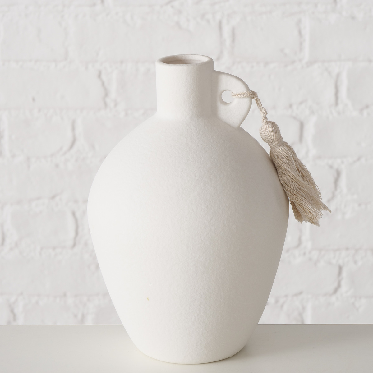 Vaso Bruny in gres bianco cotone