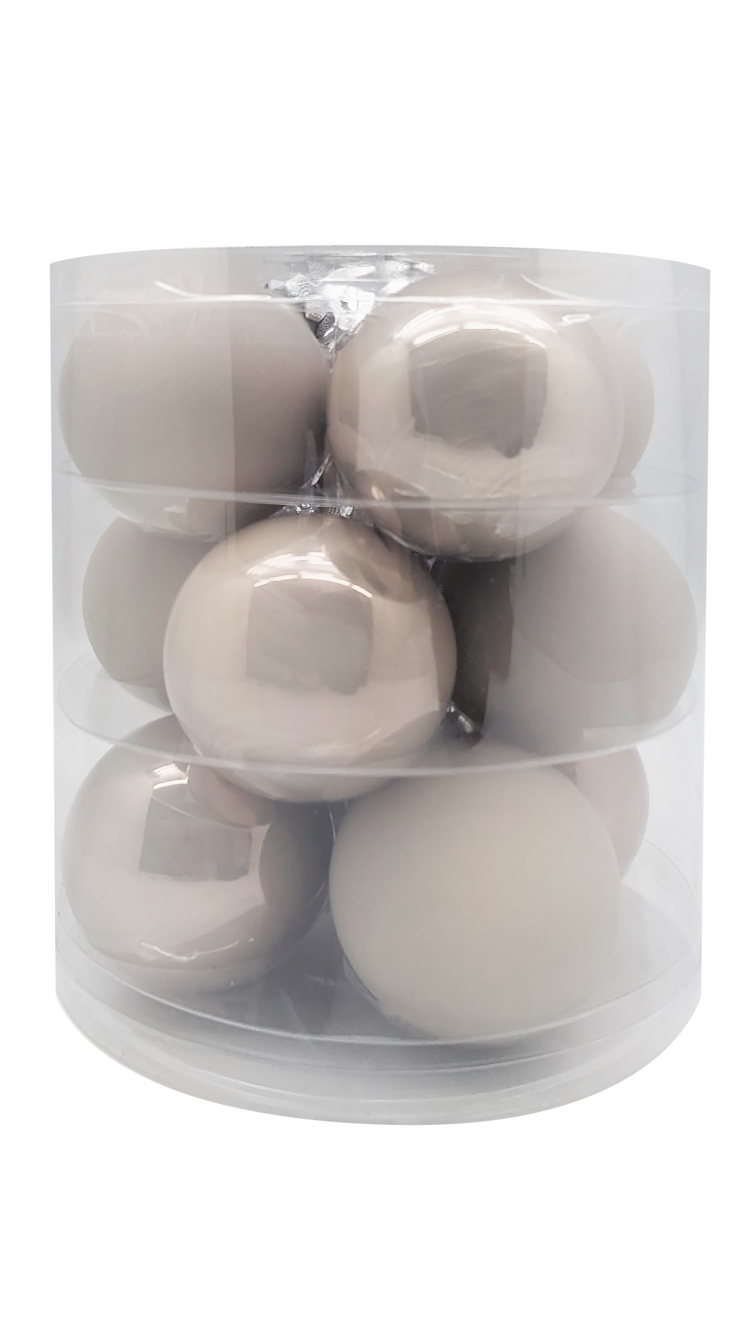 Weihnachtskugelset Fine Alabaster beige Glas