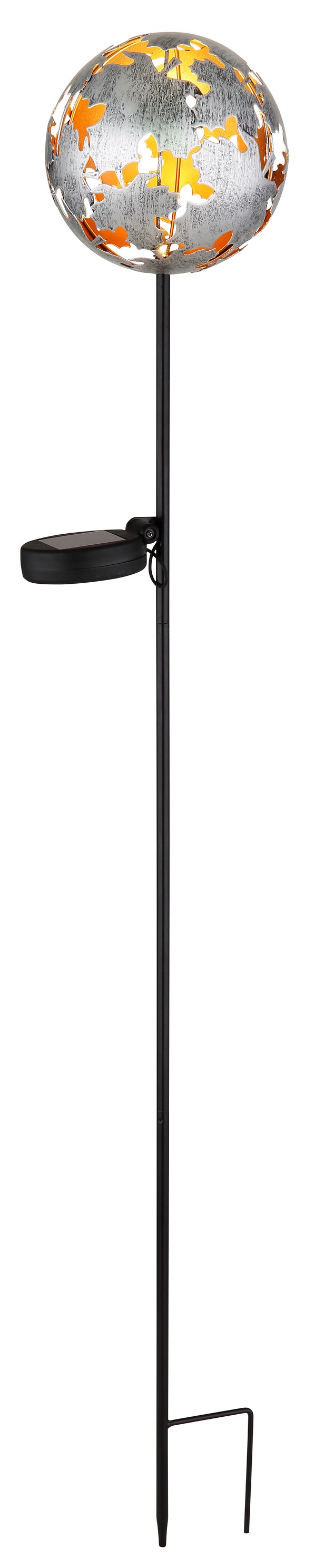 Solarleuchte Metall 1xLED silbergrau