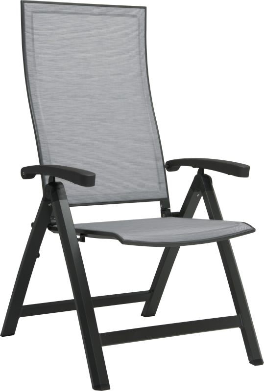 Outdoor Klappstuhl Kari grau Textilene Aluminium