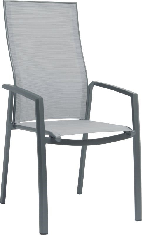 Outdoor Stapelstuhl Kari grau Textilene Aluminium