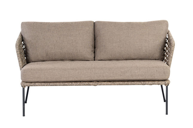 Outdoor Loungesofa MocoRope braun Stahl Stoff