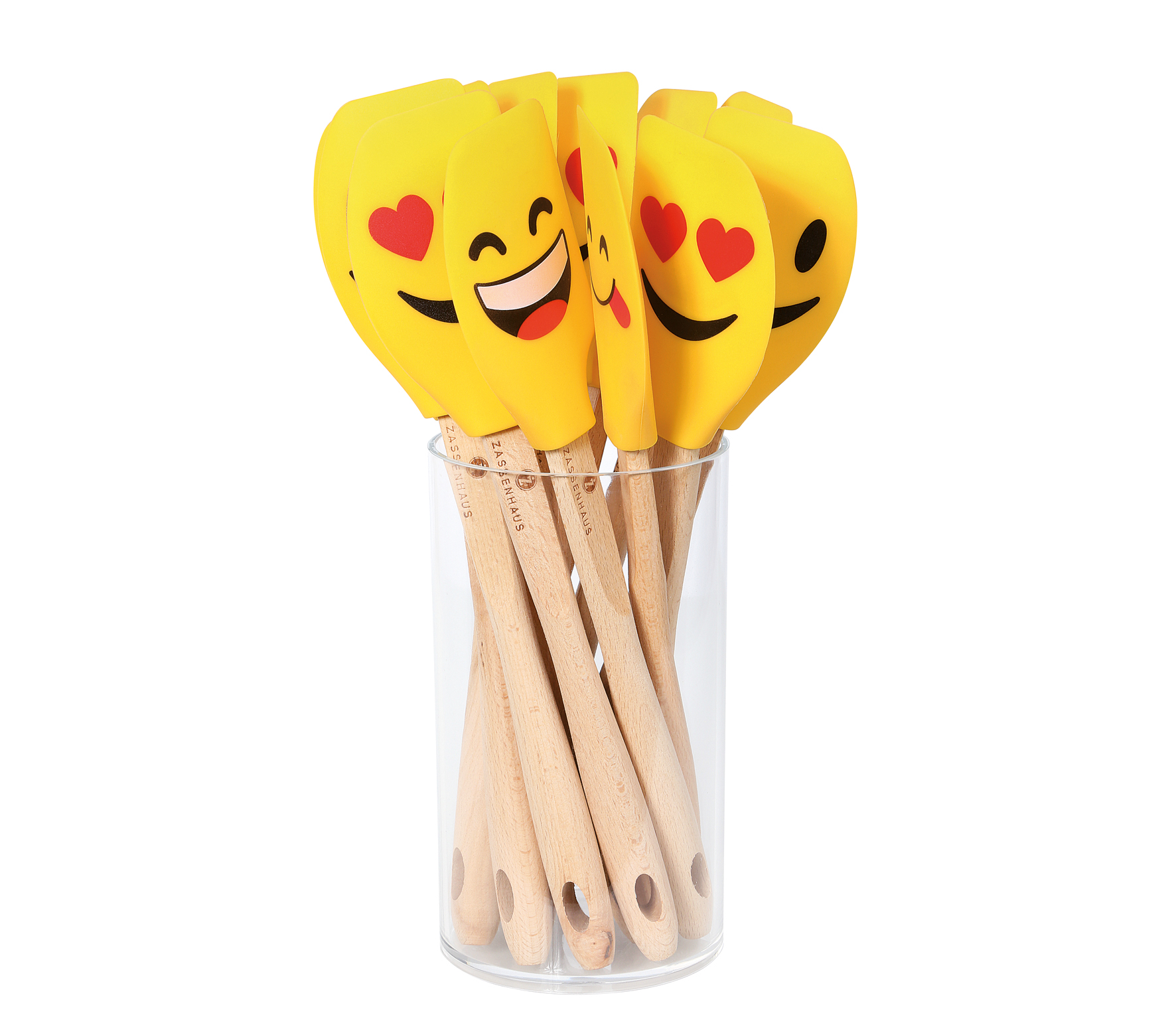 Teigschaber Smiley multicolor Holz Silikon