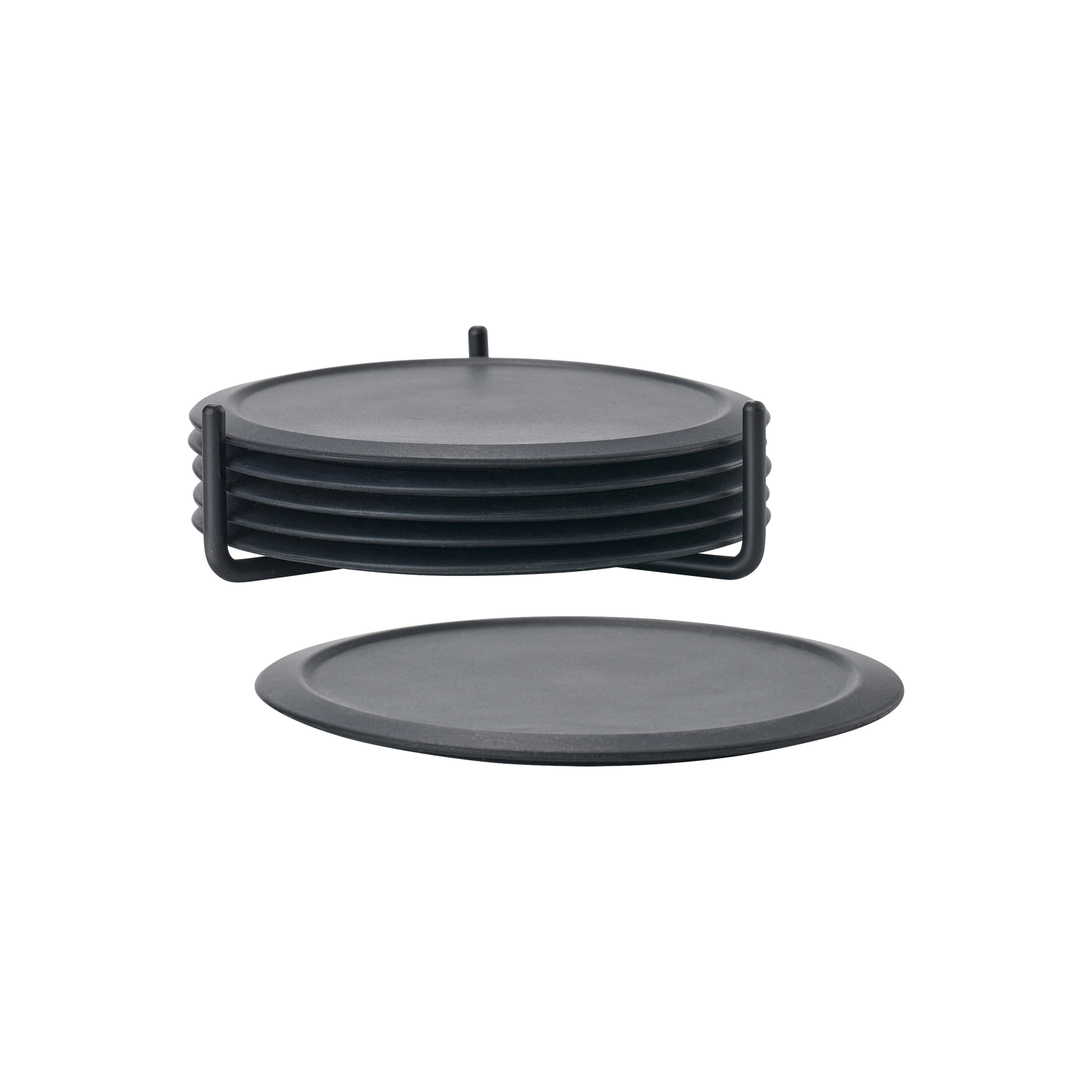 Glasuntersetzer Singles schwarz Silikon
