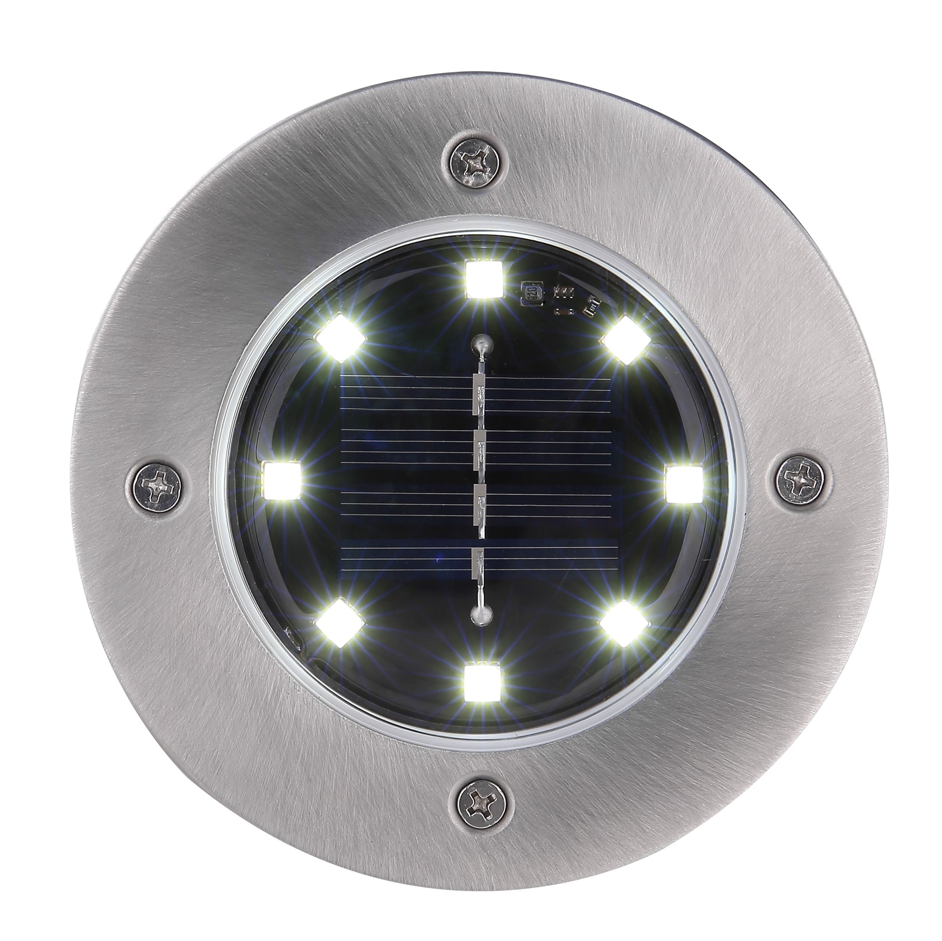 Solarleuchte Edelstahl 8xLED grau