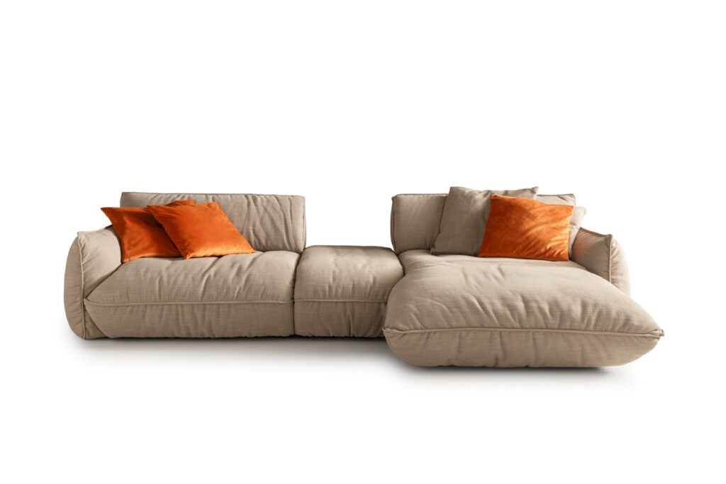 Ecksofa Fluffy grün Stoff