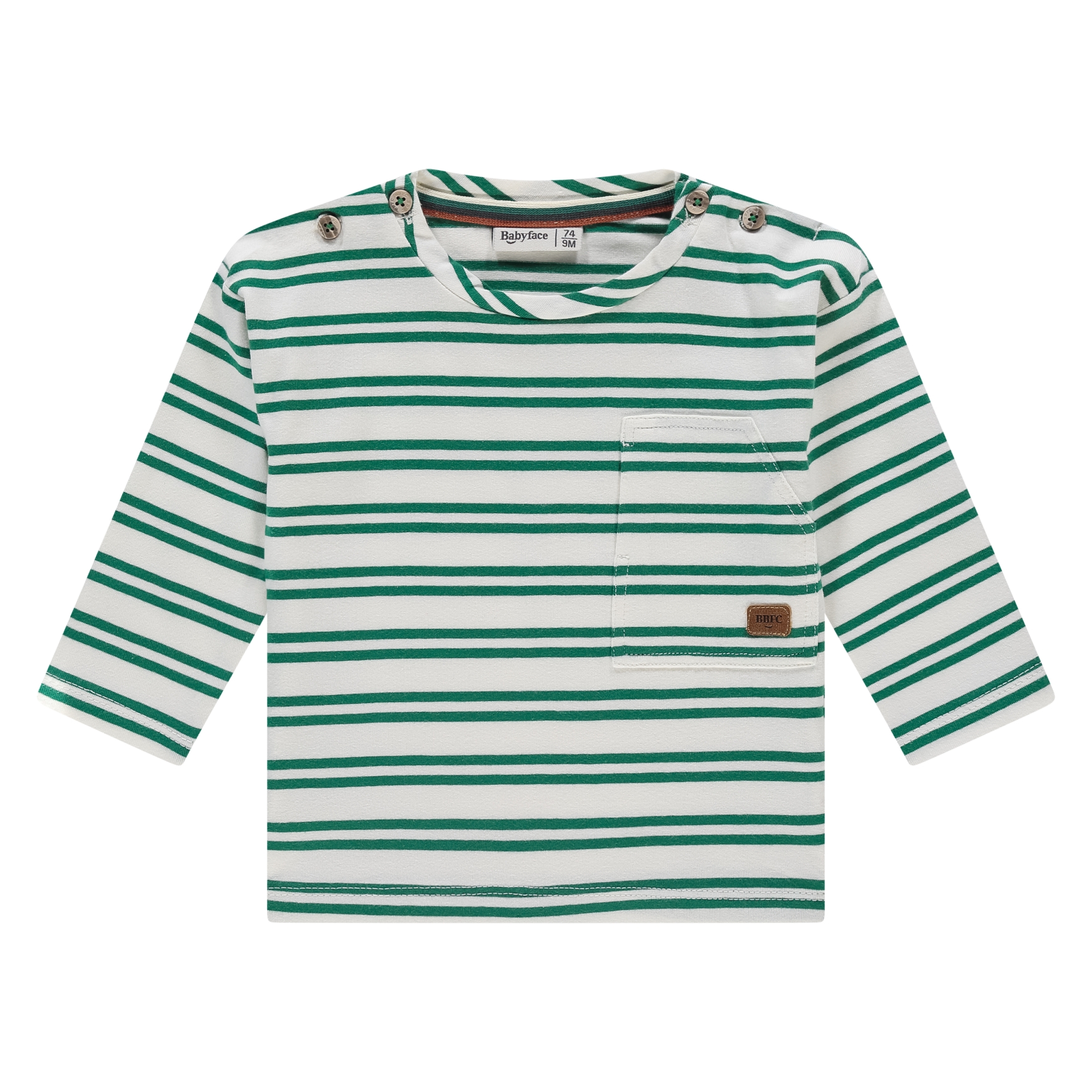 Camicia a maniche lunghe babyface verde cotone elastan