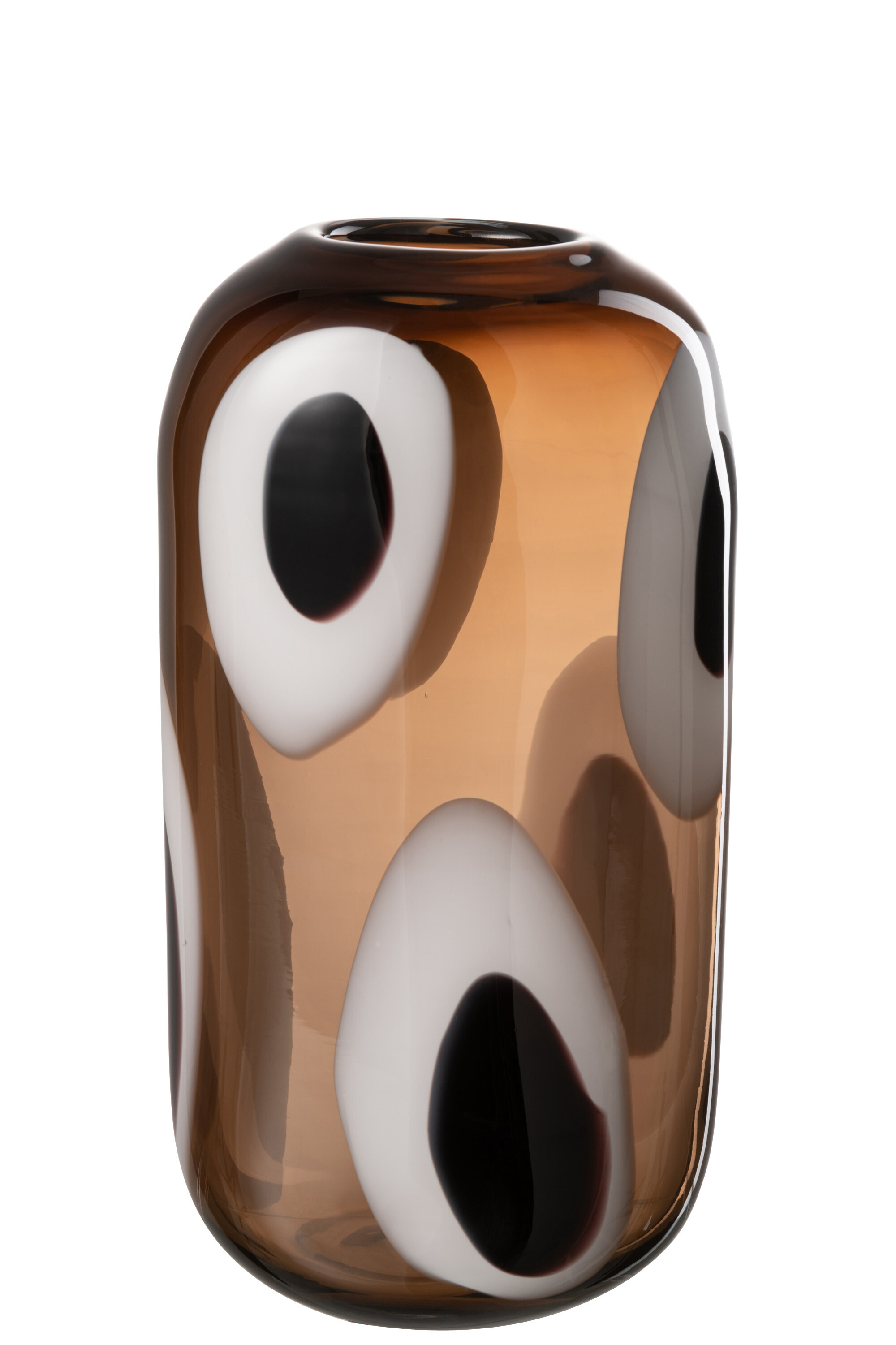 Vaso in vetro Izzy bianco/marrone M