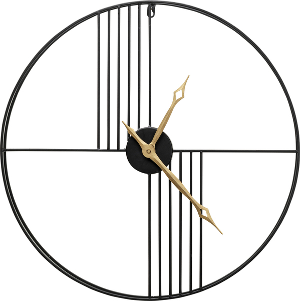 Wanduhr Strings schwarz gold Stahl Aluminium