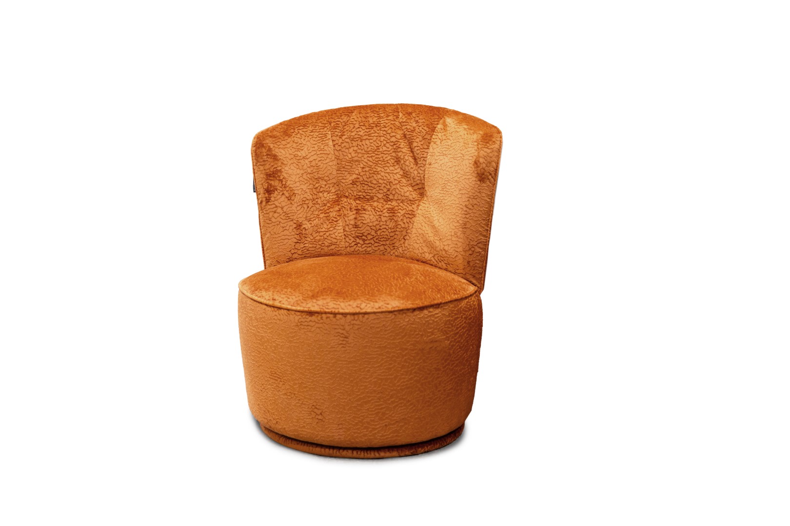 Poltrona girevole Scisci in tessuto terracotta
