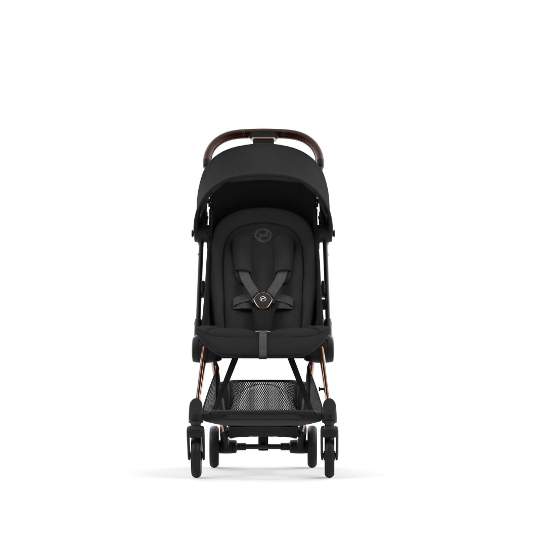 Kinderwagen Coya schwarz rosegold Kunststoff Stoff